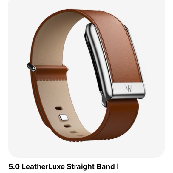 Whoop 5.0 LeatherLuxe Straight BandChestnut/Cream with Titanium